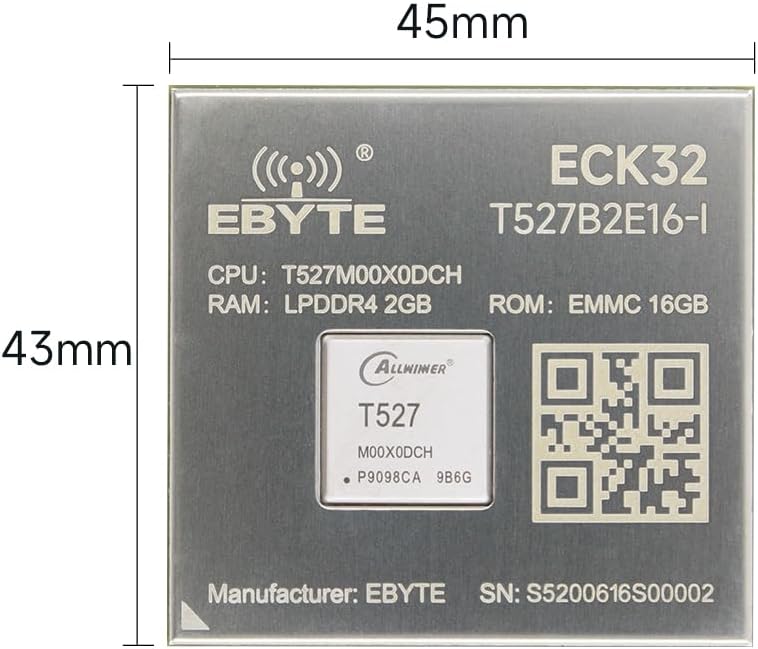 ECK32-T527BN4E32-I Allwinner T527 Core board Based on the Allwinner T527 8-core ARM Cortex A55 RISC-V HiFi4 DSP Integrates a new generation of GPU