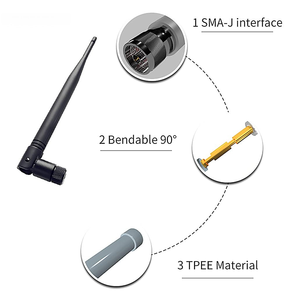 TX433-JKS-20 433MHz 3.0dBi Omnidirectional LoRa Antenna 0-90 degree Angle Adjust Rubber Antenna