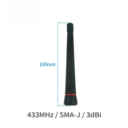 TX433-JZ-10 433MHz 3.0dBi High Gain Wifi Antenna 50ohm SMA-J  Straight Rubber Antenna TPEE Waterproof