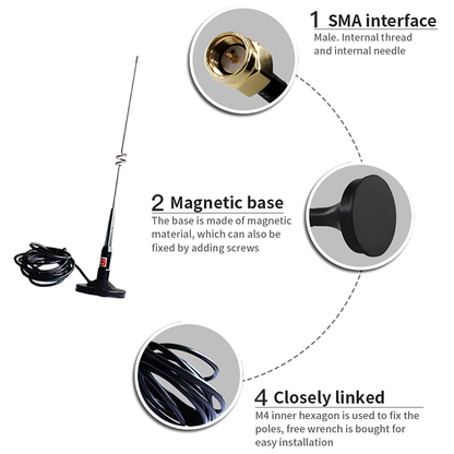 Cdsenet TX2400-XPH-300 2.4GHz 8dBi High-Gain Suction Cup Antenna Outdoor Antenna