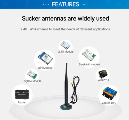 Cdsenet TX433-XPFC-300 433Mhz 3.5dbi Omnidirectional Sucker Antenna Sma-J Interface For Wireless Modules Digital Radios