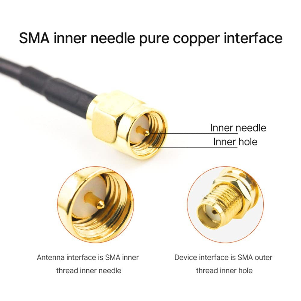 4pcs Cdsenet TXWF-XPL-150  Dual-Band 2.4/5.8GHz Magnetic Suction Cup Antenna - 4/6dBi Omnidirectional WiFi Antenna with SMA Connector